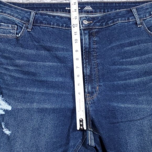 Old Navy High Rise Rockstar Super Skinny Secret Slim Pockets Plus Size 28 Frayed - Picture 7 of 10